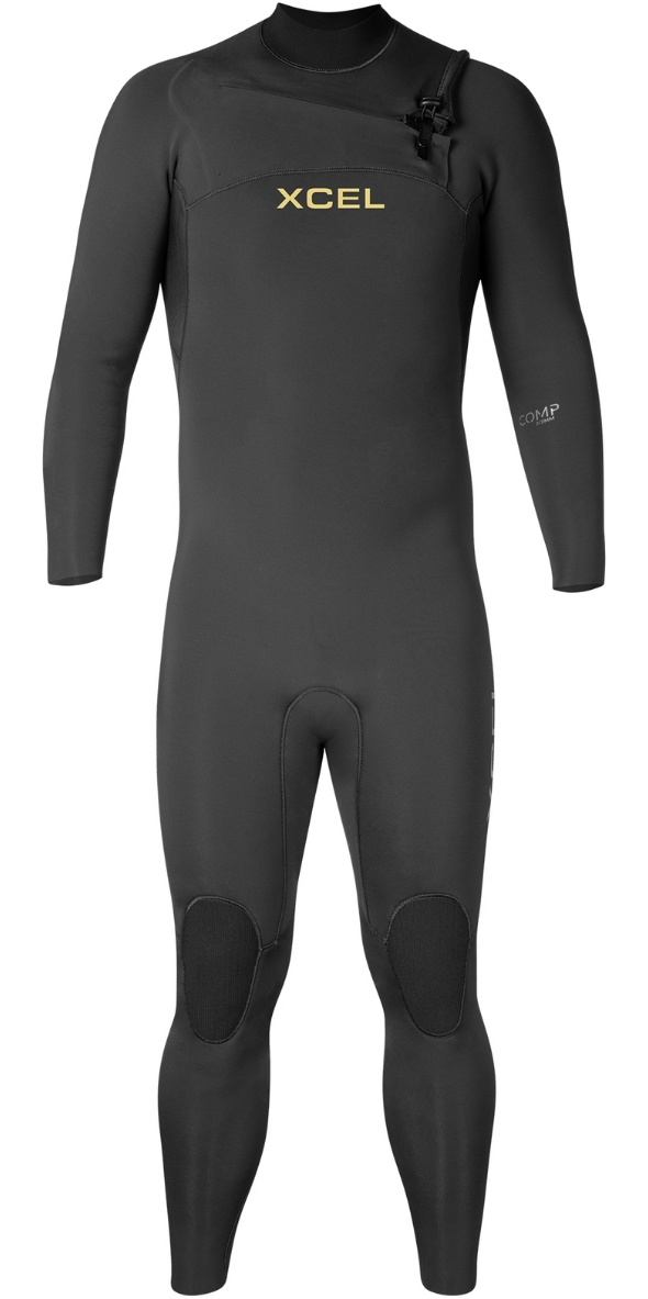 2025 Xcel Hombres Comp 4/3mm Chest Zip Neopreno MN43ZXC4 - Black